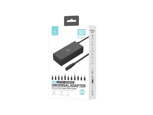 Adaptador de energia universal para laptops, com potência de 120W, 11 conectores