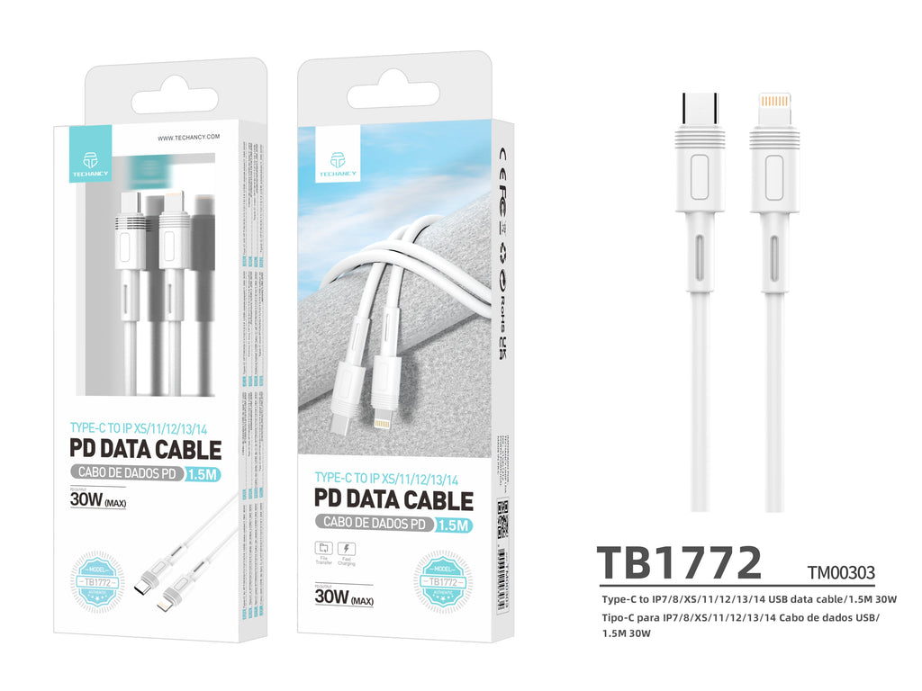 Cabo de Dados Type-C para Lightning